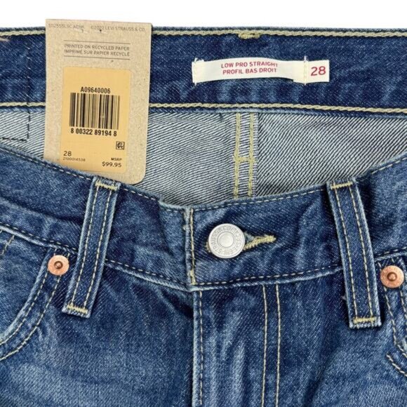 NWT LEVI'S Low Pro Straight Women's Jeans Size 28 Breathe Out Medium Wash - Picture 4 of 8